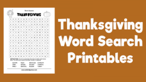 Thanksgiving Word Search Printable Puzzles